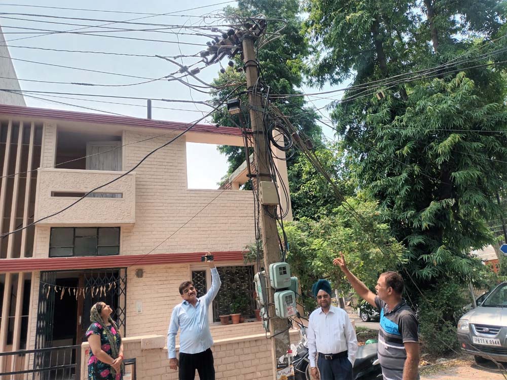 Broken electricity poles outside houses are inviting accidents.